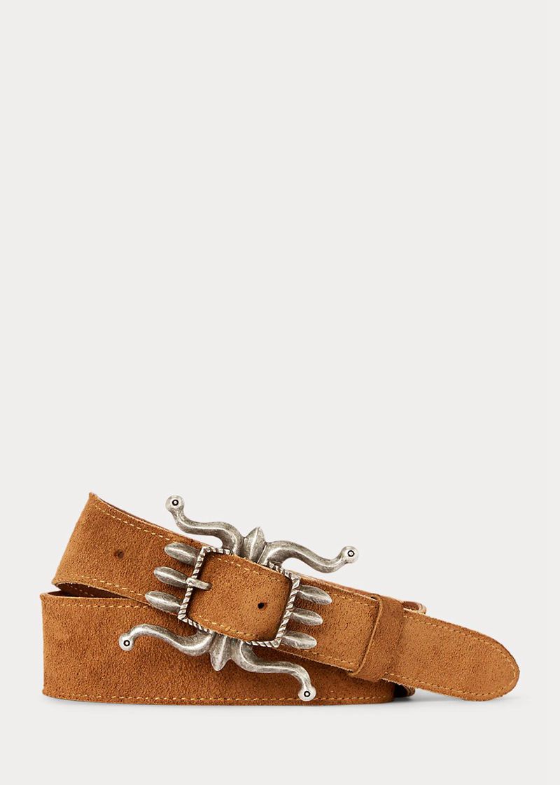 Cinturon RRL Mujer Roughout Suede Chile Marrones TMVHU-1387